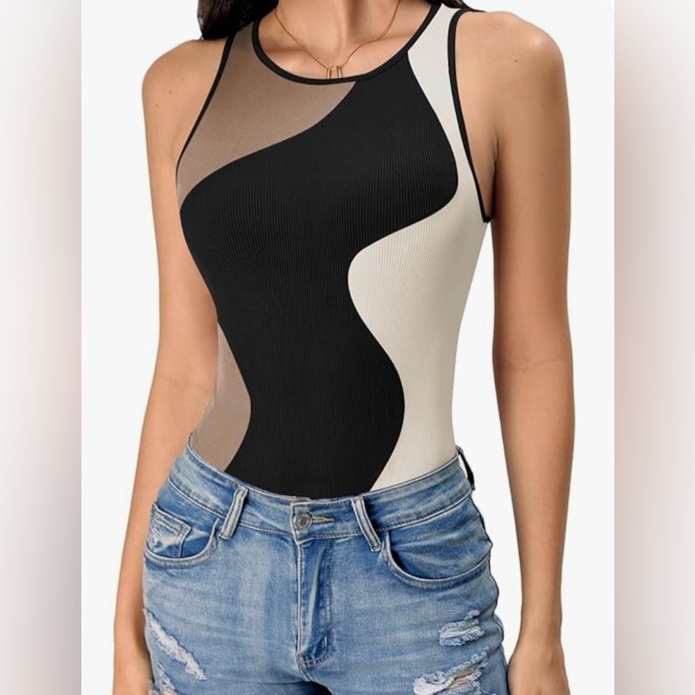 Verdusa bodysuit color block sz M